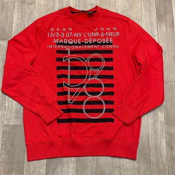 Mens Sean John Marque‎ Deposee Print Crewneck Sweatshirt - Picture 1 of 4